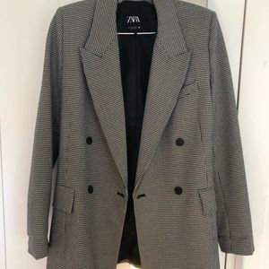 Zara Oversized Plaid Blazer